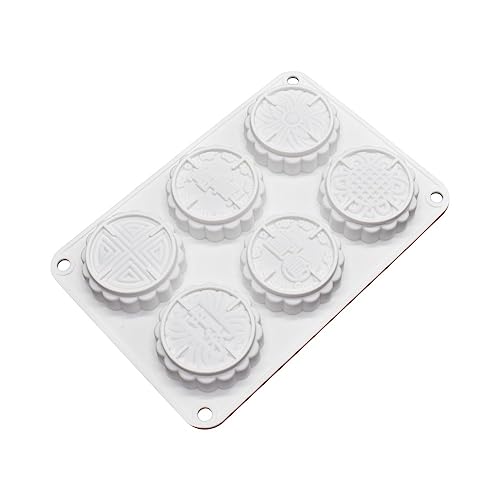 6 Flower Silicone Cake Mold Handmake DIY Bread Mould Silicone Moulds For Cake Mooncake Mold Cake Tools (Mooncake O_8.52 X5.8 X0.84 inch) - size: Mooncake O_8.52 X 5.8 X 0.84 inch