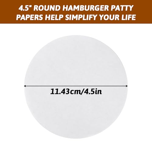 200Pcs Hamburger Patty Paper 4.3 Inch Round Patty Paper