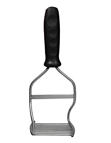 Diamond Series Heavy Duty Potato Masher – Stainless Steel Handheld Food Masher & Blender with Ergonomic Non-Slip Handle – Ideal for Beans, Veggies, Avocados, Fruits & More – Black - color: Black