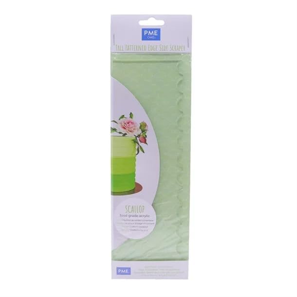 PME Tall Patterned Edge Side Scraper for Cake Decorating - Scallop (PS64) - style: Scallop