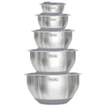 Viking Mixing Bowls Set, 10 Piece Stainless Steel Kitchen Cookware, Non-Slip Silicone Base, Includes Tight Fit Lids, Dishwasher Safe, Grey - color: Gray