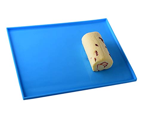 Silicone Cake Roll Maker,Silicone Baking Mat,Multipurpose Nonstick Pastry Mat, Swiss Roll Cake Mat Flexible Baking Tray Mold Baking-2pack(10''12'', Blue)
