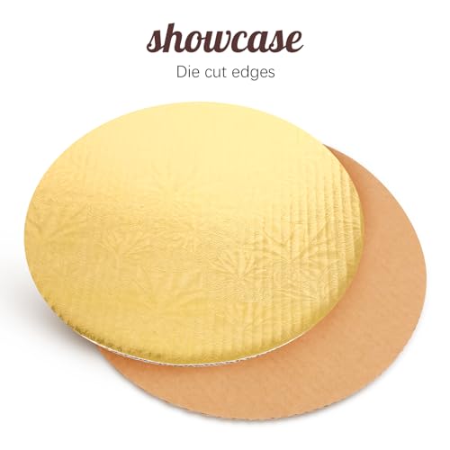 40 Pack Cake Boards Round 10 Inch Disposable Cake Plate Corrugated Cardboard Circles Cake Base Decorating Supplies (Gold 10")