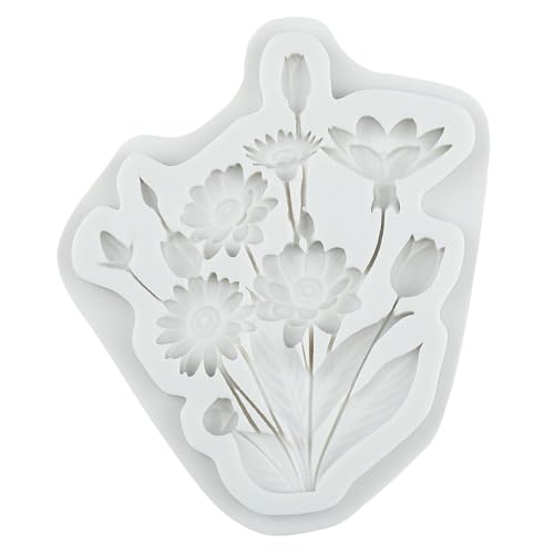 Flower Silicone Mold Daisy Tulip Flower Bouquet Fondant Molds - color: Style K