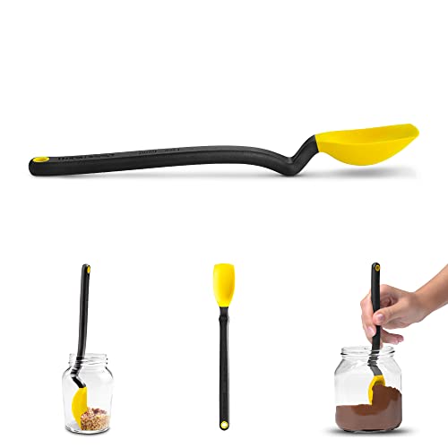 Dreamfarm Mini Supoon Non-Stick Sit-Up Silicone Scraping Cooking Spoon, Jar Scraper Measures 5ml Tsp - 8" Yellow - color: Yellow, size: Mini