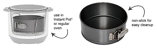 Instant Pot Official 7.5-Inch Nonstick Leakproof Springform Pan with Removable Bottom for Cheesecake, Cakes, Lasagna, Casseroles, and More - Heavy-Duty, Professional Grade, Oven Safe to 450°F (Gray)
