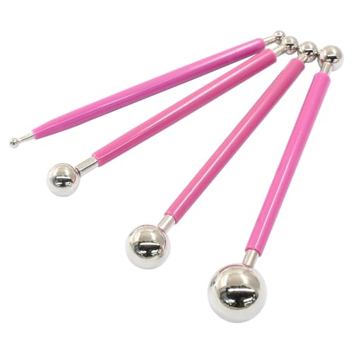 4Pcs Pink Ball Shaped Cake Dotting Tool - color: Red