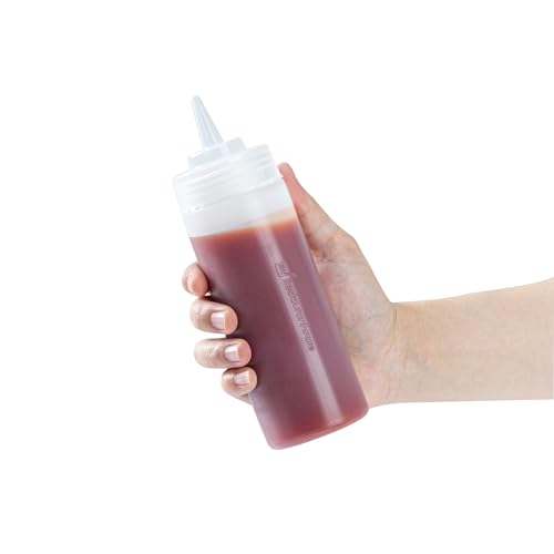 Restaurantware 12 Ounce Condiment Squeeze Bottle 1 With Lid Plastic Squeeze Bottle - Precison Dispensing Tip Flexible Clear Plastic Squeeze Bottle For Sauces For Sauces Spreads Or Condiments - size: 12 Ounces