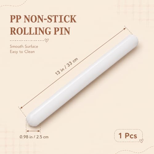13 Inch X 0.98 Inch PP Non-stick Fondant Clay Rolling Pin