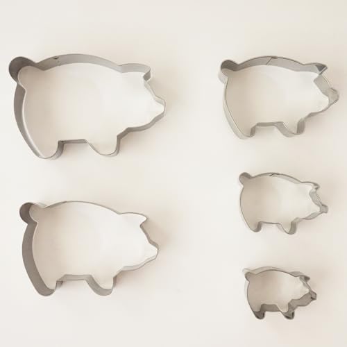 Pig Cookie Cutter Set 5 Sizes, Large to Tiny Mexican Gingerbread