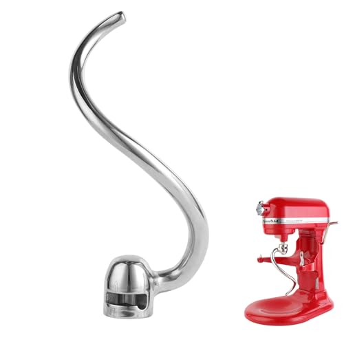 Stainless Steel Spiral Dough Hook for KitchenAid 5 Plus-6QT Mixer - size: Dough Hook