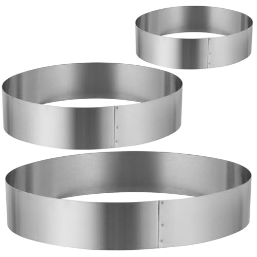 Ciieeo 3 pcs Oval Stainless Steel Cake Ring Molds Baking