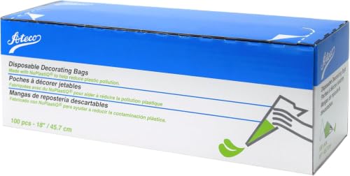 Ateco Plastic Disposable NuPlastiQ Cake Decorating & Piping Bag, 18" - Pack of 1000, White - size: 18" - Pack of 1000