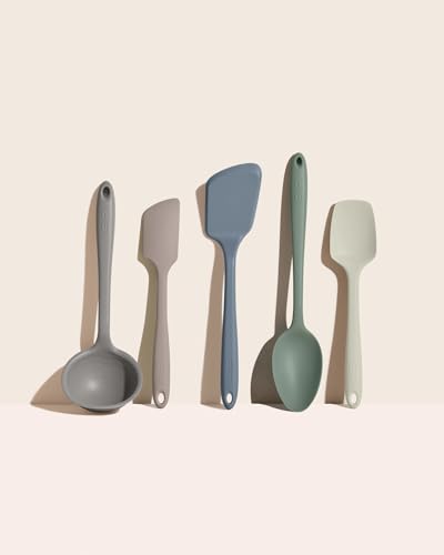 GIR: 5-Piece Silicone Ultimate Kitchen Utensils Set – Earthy Neutrals - color: Earthy Neutrals, size: 5 - Piece Set