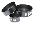 3Pcs Springform Cake Pan Set - Nonstick Round Carbon Steel Bakeware with Removable Bottom for Cheesecake Pizza Bread, Black(18+20+22cm) - size: 18+20+22cm