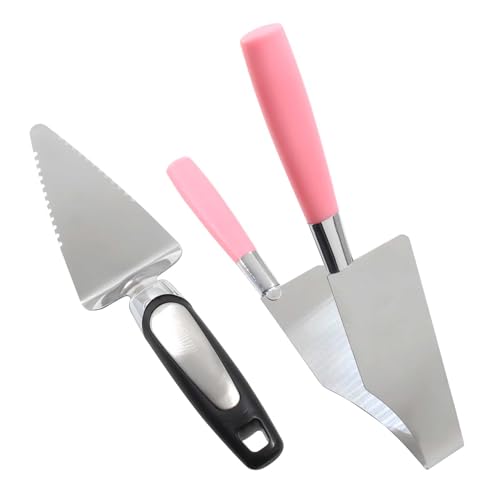 Pink Cake Slicer, 2 Pieces, Stainless Steel Cake Server Cutter - color: Pink