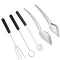 3 Pcs Candy Dipping Tools Stainless Steel Chocolate Dipping Tool Set and 2 Pcs Culinary Drawing Decorating Spoons Set for Decorative Plates - size: S-5