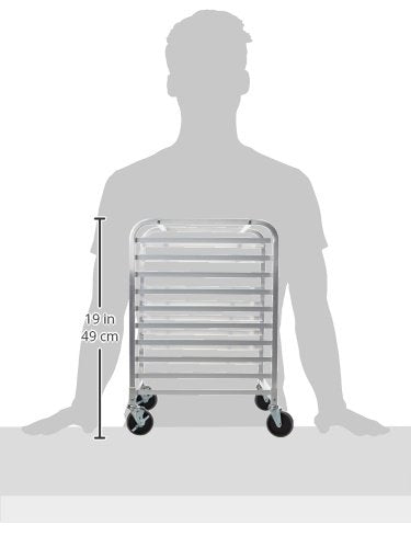 New Star Foodservice Aluminum 10-Tier Sheet Pan Rack, 26" L x 20" W x 38" H