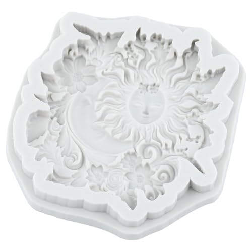 Moon Sun Face Silicone Mold Sun Moon Face Flower Fondant Molds - color: Style G