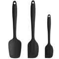 Silicone Spatula 3-Piece Set, Ergonomic Handle High Heat-Resistant Spatulas, Non-Stick Rubber Spatulas with Stainless Steel Core, Black