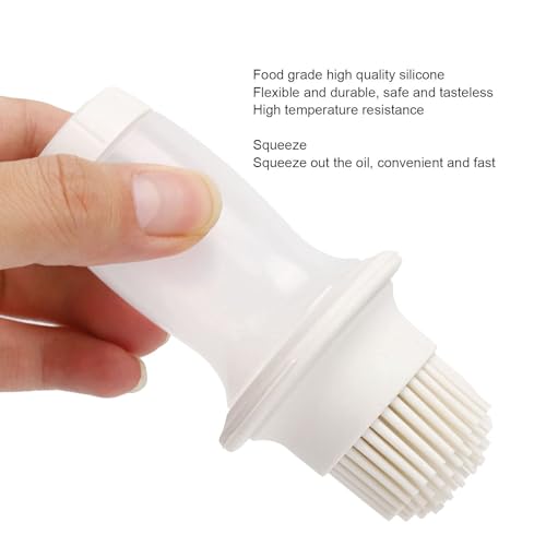 Silicone Oil Bottle Brush with Cover, Oil Dispenser with Brush Oil Spreader Basting Brush for Cooking BBQ Meat Honey Pastries Heat Resistant Silicone Kitchen Brush for Even Oil Application