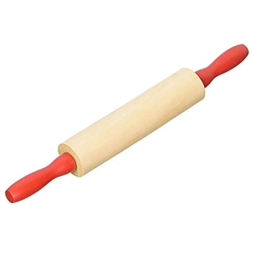 The Dreidel Company Mini Rolling 7.5 Inch 6-Pack Rolling Pin for Play Dough - Wood Kids Rolling Pin For Little Bakers, With Red Handles Arts and Crafts Clay Roller, 7.5" (Pack of 6) - size: 6-Pack