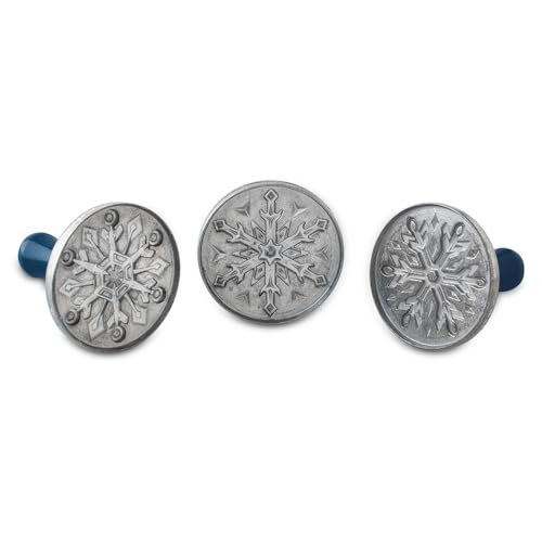 Nordic Ware Snowflake Cookie Stamps (Set of 3), Sturdy Cast Aluminium Cookie Stamp Set, Cookie Press Set Made in the USA, Sturdy and Durable Biscuit Maker Press Set - style: Snowflake