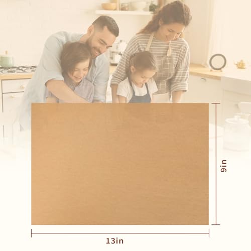 100pcs 9x13 inch Unbleached Parchment Paper Sheets for baking, Precut Heavy Duty Parchment Paper for Quarter Sheet Pans, Brown Non-Stick Liners for Oven, cookie sheets, Air Fryer Liners - size: 9x13inch-100pcs