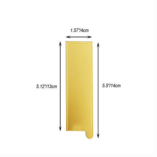 100 pcs 5.12"x1.57" Rectangular Cake Boards, Mousse Cardboard - size: Long bar rectangular - Gold