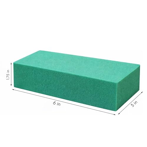 FLOFARE Pack of 3 Floral Foam Blocks Each (6"L x 3"W x 1.75"H) Green Wet & Dry Flower Foam for Fresh & Artificial Flower Arrangement, Plant Foam, Florist Supplies for DIYs, Arts, Crafts & Weddings - size: Pack of 3