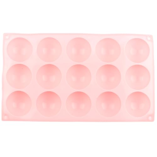 15 Cavity Half Sphere Silicone Chocolate Molds - color: Pink