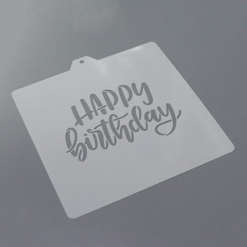 Cookie Cutter and Stencil Bundle Royal Icing Cookies Stencils Paint Your Own Biscuit Bakery Starter Kits Royal Icing Fondant Cutters Birthday Wedding Holiday Cookies Painting Coloring Pages Comb - style: Happy Birthday Set