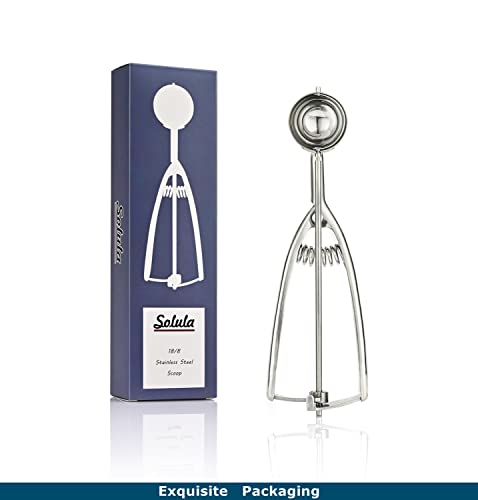 Solula-Stainless-Small-Cookie-Scoop, Food-grade 18/8 Stainless Steel, Easy Squeeze Handle, Size 60 - size: #60 (1.0 Tbsp)