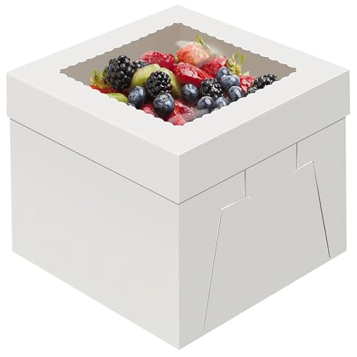 WINKIO Cake Boxes 12 inch, Cake Carrier Holder, Storage Transport Container - size: 12×12×8
