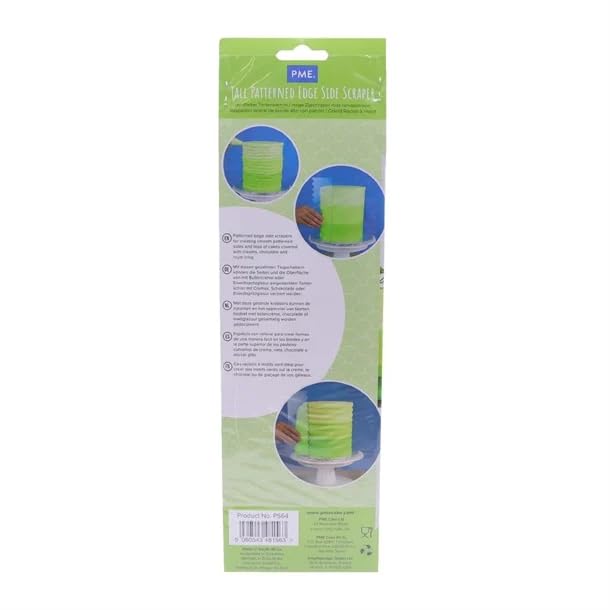 PME Tall Patterned Edge Side Scraper for Cake Decorating - Scallop (PS64) - style: Scallop