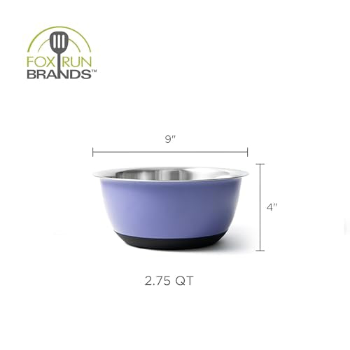 Fox Run Stainless Steel Mixing Bowl, 2.75 Quart Purple Mixing Bowl - color: Purple, size: 2.75 Quart