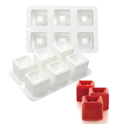 mostsom Silicone Mold Mousse Molds 3D Concave Square Shape Silicone Mould 3D Brownie Pudding Mousse Chocolate Dessert DIY Baking Cake Decoration Tool (F_ Concave Square) - size: F_ Concave Square