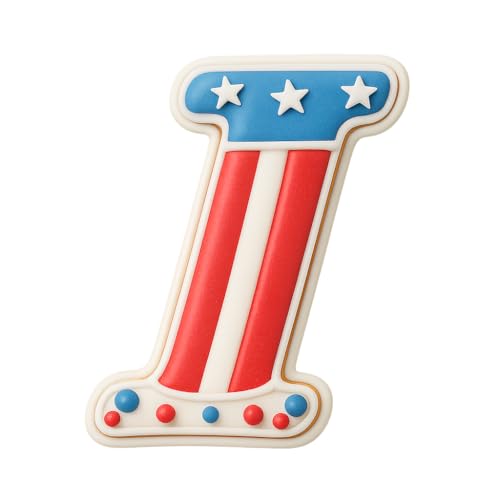 Mighty Gadget Fancy Cursive Letter A to Z Cookie Cutter - 4" Tall Alphabet Baking Mold (Random Color) (I) - color: I
