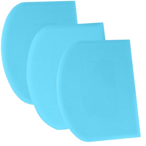 SURDOCA Dough Scraper Bench Scraper - 3P 4.7x3.7" Plastic Flexible Bowl Scraper, Sharp Edge & Angles Cake Scraper. Non-Slip Bakeware Decorating Tools Sculpting & Modeling Tools - Pure Blue - color: Pure Blue, size: 12x9.5cm/4.7x3.7''