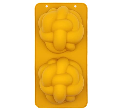 The Dreidel Company Silicone Challah Braid Bread Mold Bakeware, Small Challettes, Perfect Kosher Challah Braided Baking Mold Pan, No Shaping Required (Single)