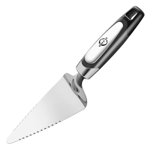 Flatware Pie Server Stainless Steel Cake Pizza Cutter Tart Dessert Slicer (Black)