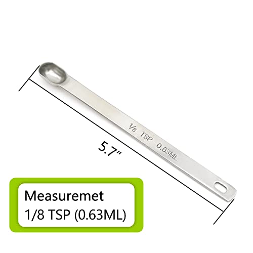 3PCS 1/8TSP(0.63ML) Measuring Spoon, Stainless Steel Long Handle Teaspoons - size: 1/8tsp|0.63ml