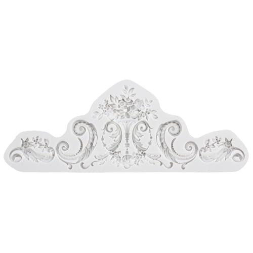 Lingzhi Baroque Style Fondant Mold Curlicues Scroll Lace Silicone Molds - color: Style E