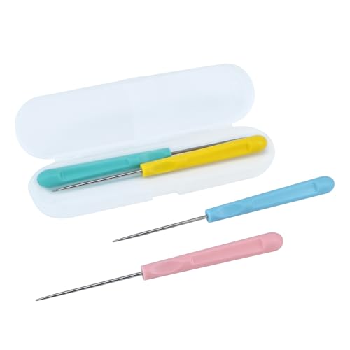 4-Piece Sugar Stir & Scribing Needle Set for Cookie Decorating, 5.2" Baking Kit Tools with Plastic Handles
