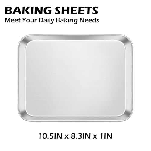 Leonyo Non-Toxic 10x8IN Small Stainless Steel Baking Sheet Pans - size: 10x8IN