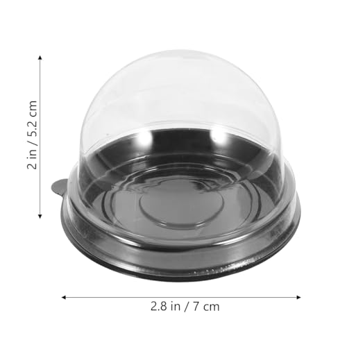 50pcs Mini Cupcake Container Cake Boxes with Dome Lid Xmas - color: Black