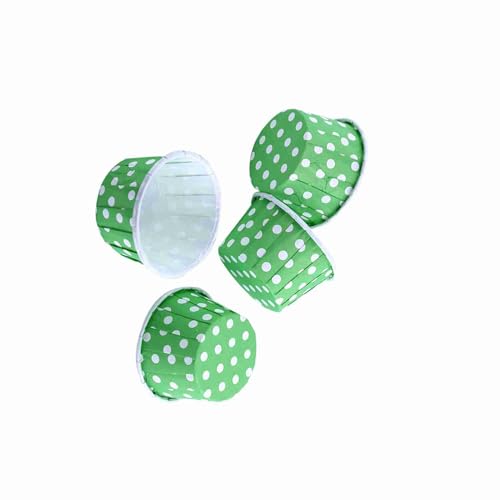 100Pcs Polka Dot Baking Cups, Mini Muffin Cupcake Liners (Green) - color: Green