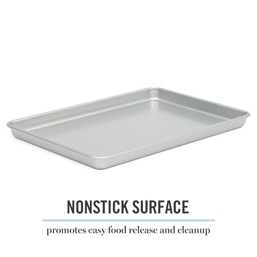 Martha Stewart Gallen 13 x 9 Inch Nonstick Carbon Steel Cookie Sheet - Silver Durable Baking Pan for Cookies, Brownies & Roasting - color: Silver, size: 13" Cookie Sheet