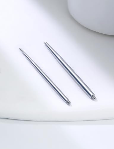 14G 16G Piercing Taper Insertion Pin for Internally Threaded Nose Septum Lip Belly Rings Labret Monroe Medusa Tragus Helix Cartilage Earrings Stud Piercing Jewelry Taper Insertion Tool 10Pcs - style: 14G Straight