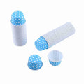 100Pcs Polka Dot Baking Cups, Mini Muffin Cupcake Liners (Blue) - color: Blue